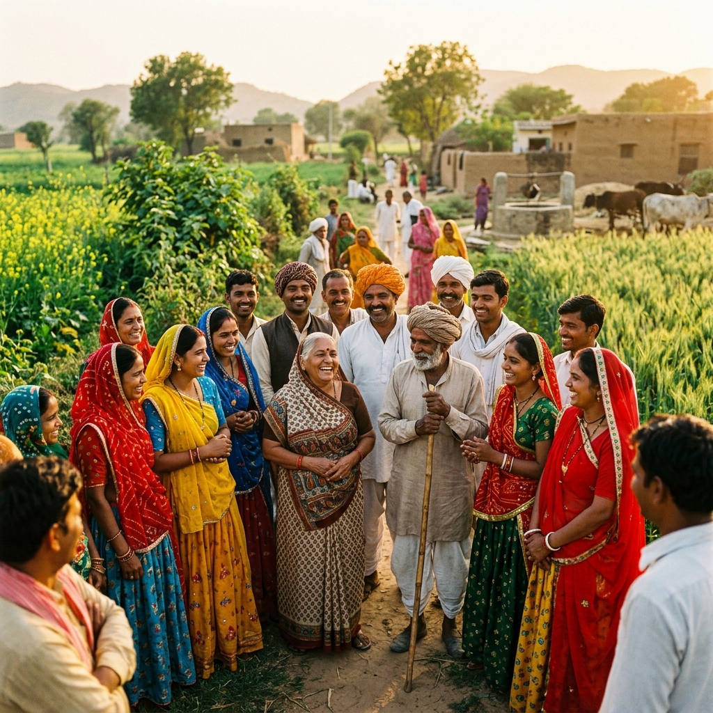 Vibrant rural farming community representing CSR impact